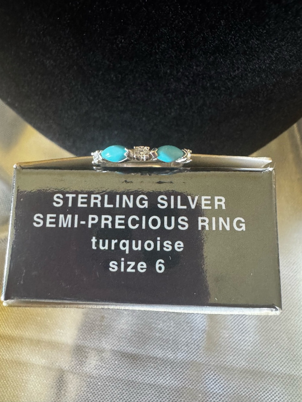 Vintage Avon Sterling Silver Simulated Turquoise Multi-Stone Ring – Size 6.
